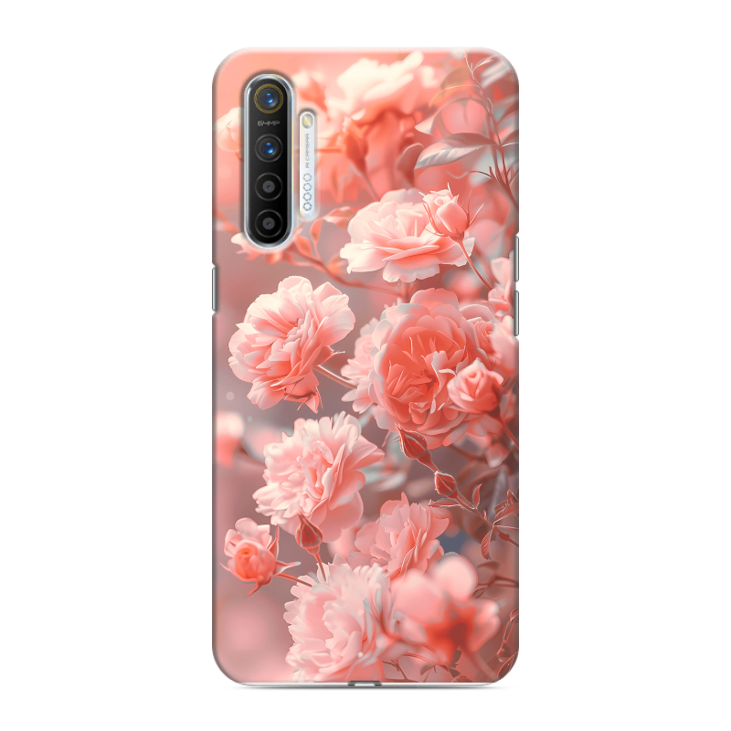Силиконовый противоударный чехол на Realme XT с принтом Розы цветы Силиконовый противоударный чехол на Realme XT с принтом Розы цветы