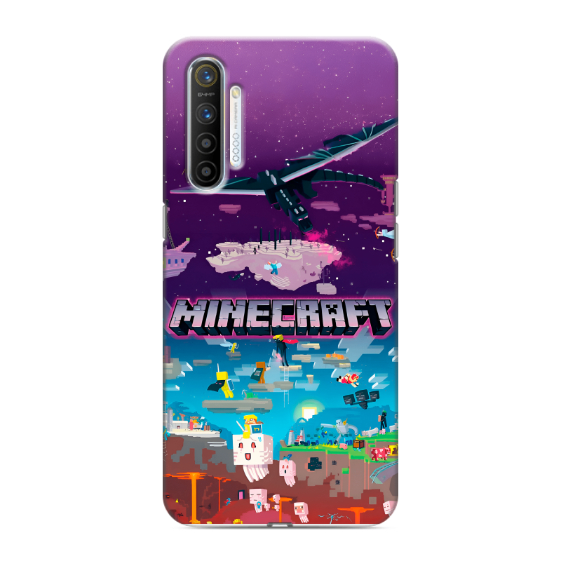 Силиконовый противоударный чехол на Realme XT с принтом Майнкрафт Minecraft Силиконовый противоударный чехол на Realme XT с принтом Майнкрафт Minecraft