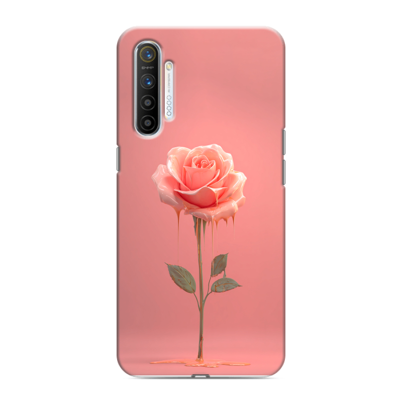 Силиконовый противоударный чехол на Realme XT с принтом Розовая роза Силиконовый противоударный чехол на Realme XT с принтом Розовая роза