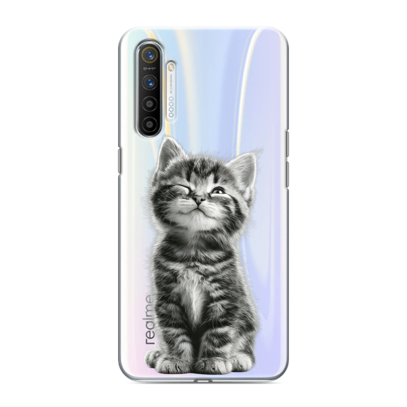 Силиконовый противоударный чехол на Realme XT с принтом Котенок Силиконовый противоударный чехол на Realme XT с принтом Котенок