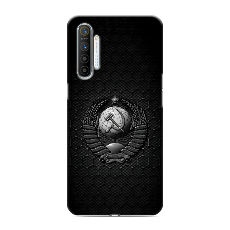Силиконовый противоударный чехол на Realme XT с принтом Герб Флаг СССР Силиконовый противоударный чехол на Realme XT с принтом Герб Флаг СССР