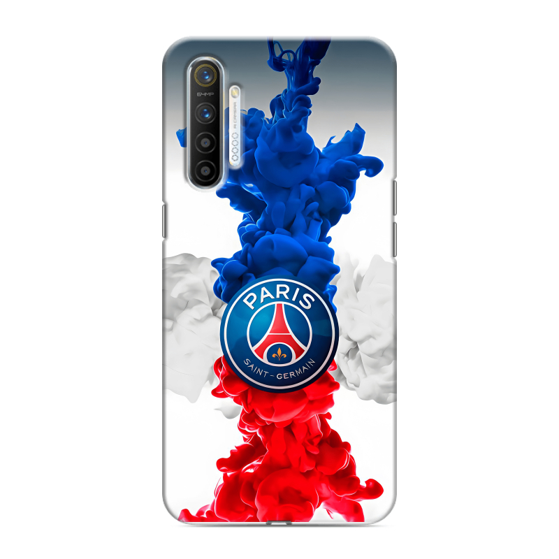 Силиконовый противоударный чехол на Realme XT с принтом PSG ПСЖ Силиконовый противоударный чехол на Realme XT с принтом PSG ПСЖ