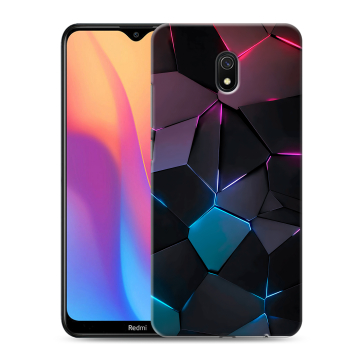 Силиконовый противоударный чехол на Xiaomi RedMi 8A с принтом Геометрия неона Силиконовый противоударный чехол на Xiaomi RedMi 8A с принтом Геометрия неона