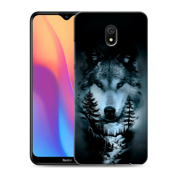 Силиконовый противоударный чехол на Xiaomi RedMi 8A с принтом Лесной волк Силиконовый противоударный чехол на Xiaomi RedMi 8A с принтом Лесной волк