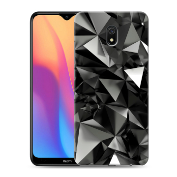 Силиконовый противоударный чехол на Xiaomi RedMi 8A с принтом Черные кристаллы Силиконовый противоударный чехол на Xiaomi RedMi 8A с принтом Черные кристаллы