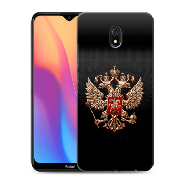 Силиконовый противоударный чехол на Xiaomi RedMi 8A с принтом Герб России Силиконовый противоударный чехол на Xiaomi RedMi 8A с принтом Герб России