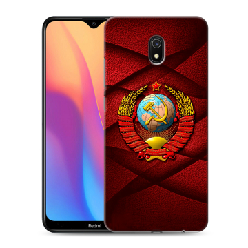 Силиконовый противоударный чехол на Xiaomi RedMi 8A с принтом Герб СССР Силиконовый противоударный чехол на Xiaomi RedMi 8A с принтом Герб СССР