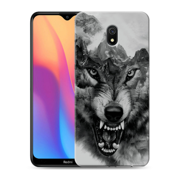 Силиконовый противоударный чехол на Xiaomi RedMi 8A с принтом Волк Силиконовый противоударный чехол на Xiaomi RedMi 8A с принтом Волк