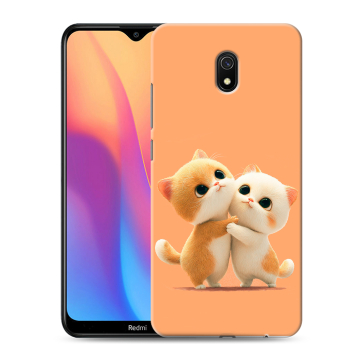 Силиконовый противоударный чехол на Xiaomi RedMi 8A с принтом Милые котики Силиконовый противоударный чехол на Xiaomi RedMi 8A с принтом Милые котики