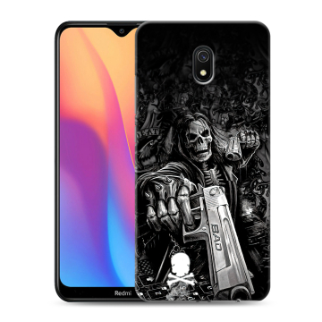 Силиконовый противоударный чехол на Xiaomi RedMi 8A с принтом Скелет Силиконовый противоударный чехол на Xiaomi RedMi 8A с принтом Скелет