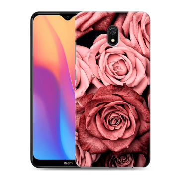 Силиконовый противоударный чехол на Xiaomi RedMi 8A с принтом Цветы розы Силиконовый противоударный чехол на Xiaomi RedMi 8A с принтом Цветы розы
