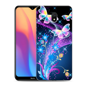 Силиконовый противоударный чехол на Xiaomi RedMi 8A с принтом Бабочки Силиконовый противоударный чехол на Xiaomi RedMi 8A с принтом Бабочки