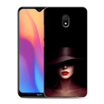 Силиконовый противоударный чехол на Xiaomi RedMi 8A с принтом Девушка в шляпе Силиконовый противоударный чехол на Xiaomi RedMi 8A с принтом Девушка в шляпе