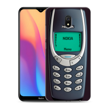 Силиконовый противоударный чехол на Xiaomi RedMi 8A с принтом Старый телефон