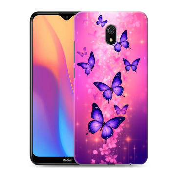 Силиконовый противоударный чехол на Xiaomi RedMi 8A с принтом Бабочки Силиконовый противоударный чехол на Xiaomi RedMi 8A с принтом Бабочки