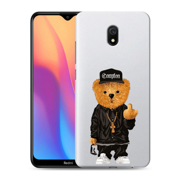 Силиконовый противоударный чехол на Xiaomi RedMi 8A с принтом Мишка Силиконовый противоударный чехол на Xiaomi RedMi 8A с принтом Мишка