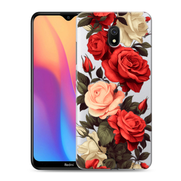 Силиконовый противоударный чехол на Xiaomi RedMi 8A с принтом Розы Силиконовый противоударный чехол на Xiaomi RedMi 8A с принтом Розы