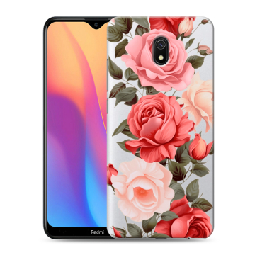 Силиконовый противоударный чехол на Xiaomi RedMi 8A с принтом Розы Силиконовый противоударный чехол на Xiaomi RedMi 8A с принтом Розы
