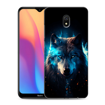 Силиконовый противоударный чехол на Xiaomi RedMi 8A с принтом Волк ночной Силиконовый противоударный чехол на Xiaomi RedMi 8A с принтом Волк ночной