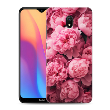 Силиконовый противоударный чехол на Xiaomi RedMi 8A с принтом цветы пионы Силиконовый противоударный чехол на Xiaomi RedMi 8A с принтом цветы пионы