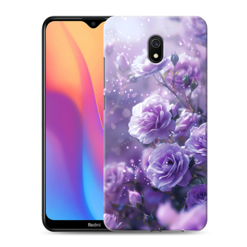 Силиконовый противоударный чехол на Xiaomi RedMi 8A с принтом Розы цветы
