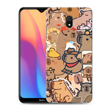Силиконовый противоударный чехол на Xiaomi RedMi 8A с принтом капибара Силиконовый противоударный чехол на Xiaomi RedMi 8A с принтом капибара