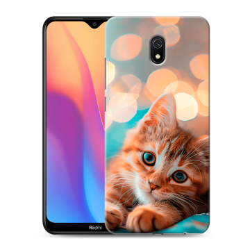 Силиконовый противоударный чехол на Xiaomi RedMi 8A с принтом котик Силиконовый противоударный чехол на Xiaomi RedMi 8A с принтом котик