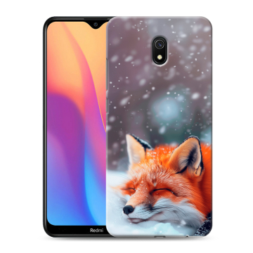 Силиконовый противоударный чехол на Xiaomi RedMi 8A с принтом лиса Силиконовый противоударный чехол на Xiaomi RedMi 8A с принтом лиса