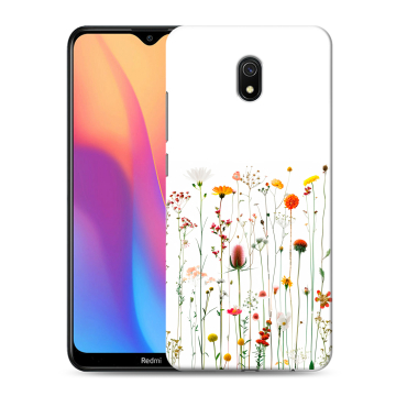 Силиконовый противоударный чехол на Xiaomi RedMi 8A с принтом цветы Силиконовый противоударный чехол на Xiaomi RedMi 8A с принтом цветы