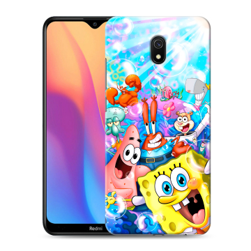 Силиконовый противоударный чехол на Xiaomi RedMi 8A с принтом спанчбоб спанч боб Силиконовый противоударный чехол на Xiaomi RedMi 8A с принтом спанчбоб спанч боб