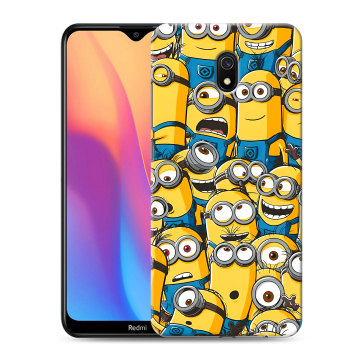 Силиконовый противоударный чехол на Xiaomi RedMi 8A с принтом Миньоны Силиконовый противоударный чехол на Xiaomi RedMi 8A с принтом Миньоны