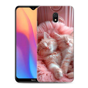 Силиконовый противоударный чехол на Xiaomi RedMi 8A с принтом котята котики