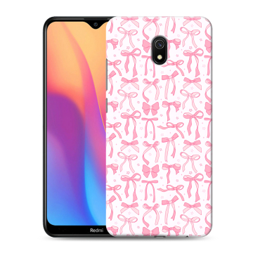 Силиконовый противоударный чехол на Xiaomi RedMi 8A с принтом Розовые бантики Силиконовый противоударный чехол на Xiaomi RedMi 8A с принтом Розовые бантики