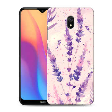 Силиконовый противоударный чехол на Xiaomi RedMi 8A с принтом цветы лаванда Силиконовый противоударный чехол на Xiaomi RedMi 8A с принтом цветы лаванда