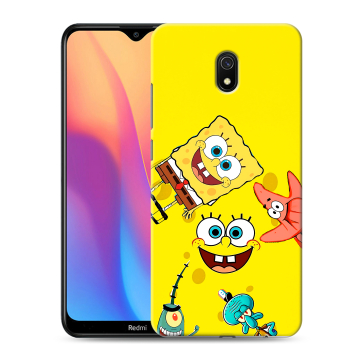 Силиконовый противоударный чехол на Xiaomi RedMi 8A с принтом Спанч боб Спанчбоб Силиконовый противоударный чехол на Xiaomi RedMi 8A с принтом Спанч боб Спанчбоб