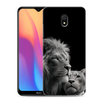 Силиконовый противоударный чехол на Xiaomi RedMi 8A с принтом Лев кошки