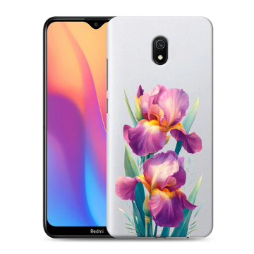 Силиконовый противоударный чехол на Xiaomi RedMi 8A с принтом Цветы орхидеи
