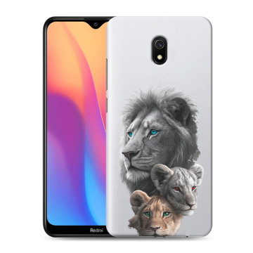 Силиконовый противоударный чехол на Xiaomi RedMi 8A с принтом Львы