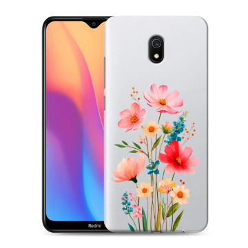 Силиконовый противоударный чехол на Xiaomi RedMi 8A с принтом Цветы