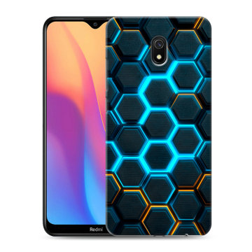Силиконовый противоударный чехол на Xiaomi RedMi 8A с принтом Неоновые соты