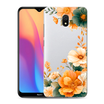 Силиконовый противоударный чехол на Xiaomi RedMi 8A с принтом Цветы принт