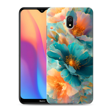 Силиконовый противоударный чехол на Xiaomi RedMi 8A с принтом Цветы