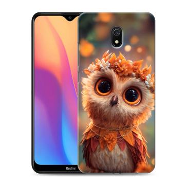 Силиконовый противоударный чехол на Xiaomi RedMi 8A с принтом Милая сова Силиконовый противоударный чехол на Xiaomi RedMi 8A с принтом Милая сова