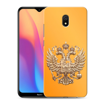 Силиконовый противоударный чехол на Xiaomi RedMi 8A с принтом Герб Флаг России Силиконовый противоударный чехол на Xiaomi RedMi 8A с принтом Герб Флаг России
