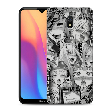 Силиконовый противоударный чехол на Xiaomi RedMi 8A с принтом Ahegao Ахегао Аниме Силиконовый противоударный чехол на Xiaomi RedMi 8A с принтом Ahegao Ахегао Аниме