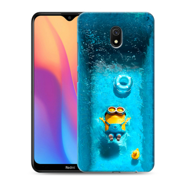 Силиконовый противоударный чехол на Xiaomi RedMi 8A с принтом Миньоны
