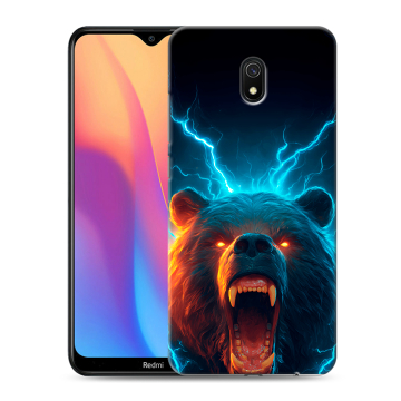 Силиконовый противоударный чехол на Xiaomi RedMi 8A с принтом Медведь Силиконовый противоударный чехол на Xiaomi RedMi 8A с принтом Медведь
