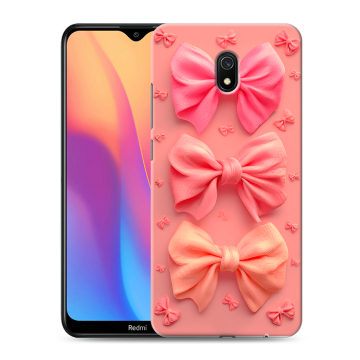 Силиконовый противоударный чехол на Xiaomi RedMi 8A с принтом Розовые бантики Силиконовый противоударный чехол на Xiaomi RedMi 8A с принтом Розовые бантики