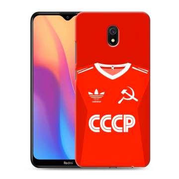 Силиконовый противоударный чехол на Xiaomi RedMi 8A с принтом Флаг Герб СССР Силиконовый противоударный чехол на Xiaomi RedMi 8A с принтом Флаг Герб СССР