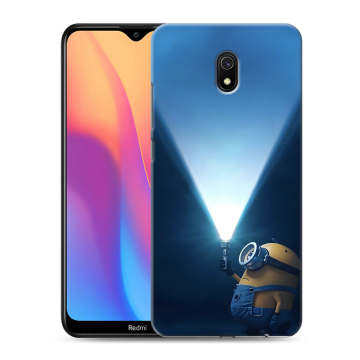Силиконовый противоударный чехол на Xiaomi RedMi 8A с принтом Миньоны Силиконовый противоударный чехол на Xiaomi RedMi 8A с принтом Миньоны